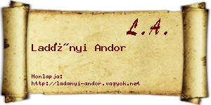 Ladányi Andor névjegykártya